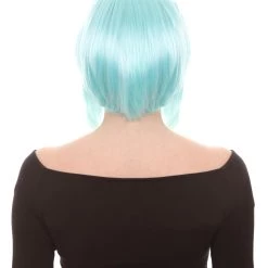 HPO Lt Blue Short Party Womens Wig | Fancy Party Event Ready Halloween Wig | Premium Breathable Capless Cap 14 HPO Lt Blue Short Party Womens Wig | Fancy Party Event Ready Halloween Wig | Premium Breathable Capless Cap