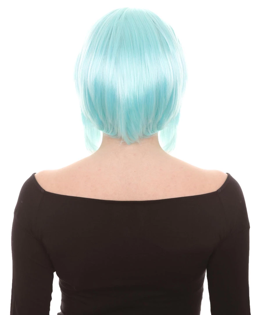 HPO Lt Blue Short Party Womens Wig | Fancy Party Event Ready Halloween Wig | Premium Breathable Capless Cap 6 HPO Lt Blue Short Party Womens Wig | Fancy Party Event Ready Halloween Wig | Premium Breathable Capless Cap