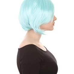 HPO Lt Blue Short Party Womens Wig | Fancy Party Event Ready Halloween Wig | Premium Breathable Capless Cap 13 HPO Lt Blue Short Party Womens Wig | Fancy Party Event Ready Halloween Wig | Premium Breathable Capless Cap