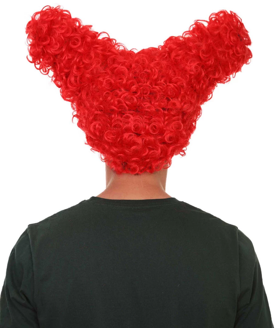 HPO Drama Queen Red Mens Wig | Red Cosplay Halloween Wig | Premium Breathable Capless Cap Men's 4 HPO Drama Queen Red Mens Wig | Red Cosplay Halloween Wig | Premium Breathable Capless Cap Men's