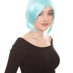 HPO Lt Blue Short Party Womens Wig | Fancy Party Event Ready Halloween Wig | Premium Breathable Capless Cap 12 HPO Lt Blue Short Party Womens Wig | Fancy Party Event Ready Halloween Wig | Premium Breathable Capless Cap