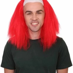 HPO Scary Bald Red Mens Clown Wig | Cosplay Halloween Wig Men's