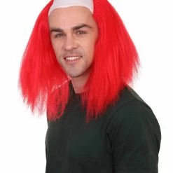 HPO Scary Bald Red Mens Clown Wig | Cosplay Halloween Wig Men's