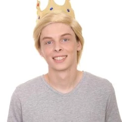 HPO President II Mens Wig W/ Golden Jeweled Crown | Blonde Wig | Premium Breathable Capless Cap