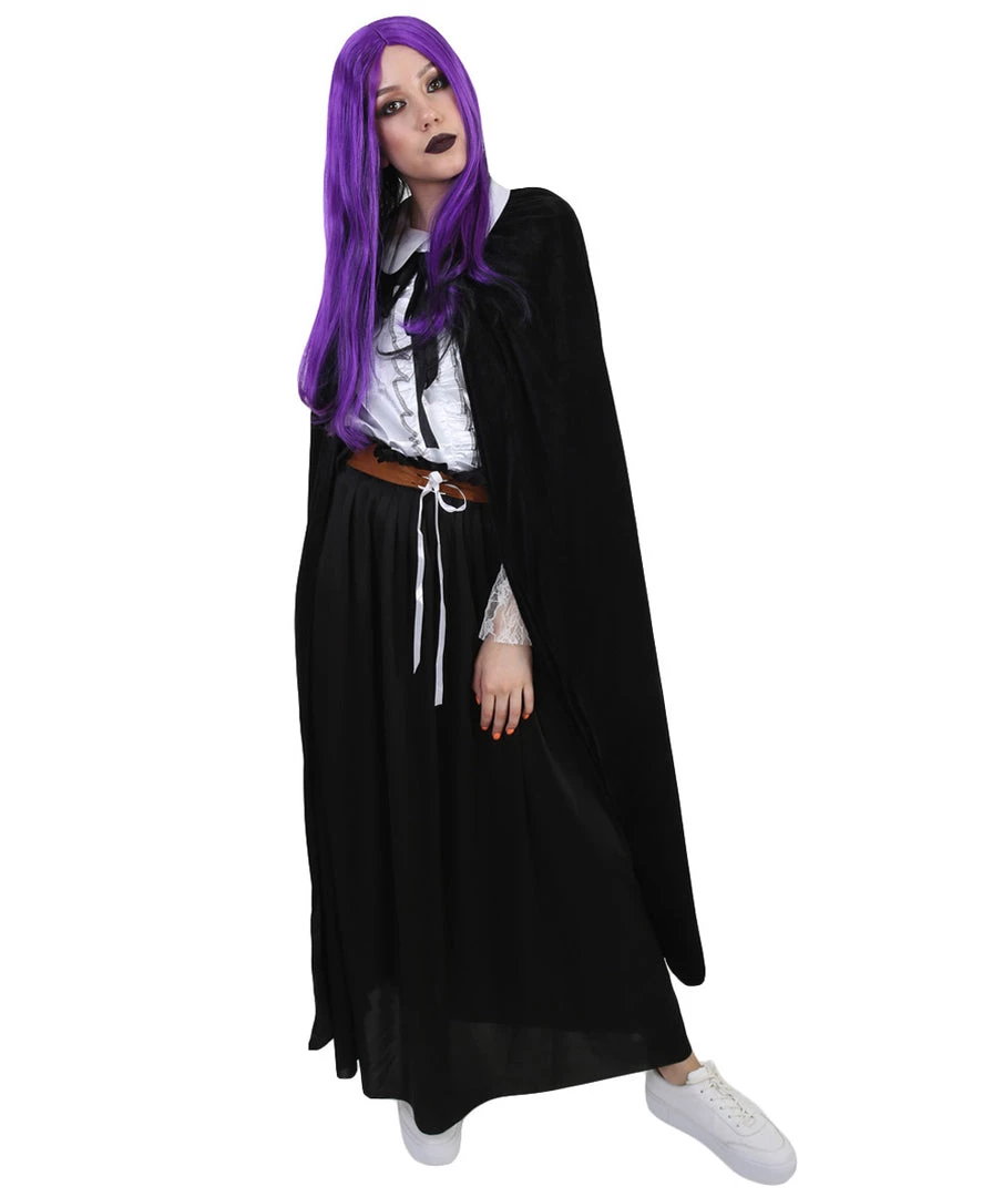 HPO Adult Women's Witch Costume W/ Hat Costume | Black Halloween Costume 3 HPO Adult Women's Witch Costume W/ Hat Costume | Black Halloween Costume