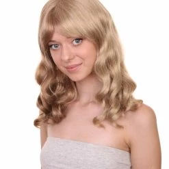 Adult Women's 17" Inch Medium Length Wavy Halloween Taylor Country Pop Star Wig, Synthetic Soft Fiber Hair, Capless Cap Design For Comfort And Fitting | HPO