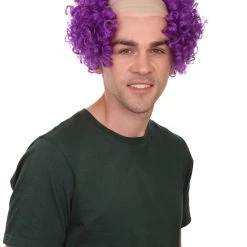 HPO Mens Scary Bald Clown Curly Wigs Collection | Cosplay Halloween Wigs Men's