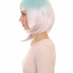 HPO Womens Blue White Ombre Doll Bob Wig | Ombre Fashion Wigs | Premium Breathable Capless Cap 11 HPO Womens Blue White Ombre Doll Bob Wig | Ombre Fashion Wigs | Premium Breathable Capless Cap