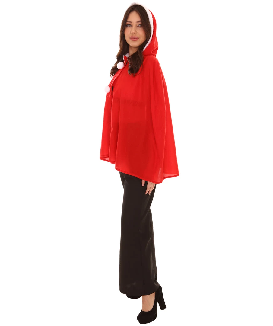 HPO Adult Women's Mrs Santa Claus Hooded Cape Costume | Red Christmas Costume 3 HPO Adult Women's Mrs Santa Claus Hooded Cape Costume | Red Christmas Costume