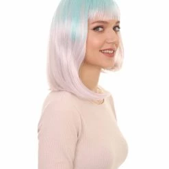 HPO Womens Blue White Ombre Doll Bob Wig | Ombre Fashion Wigs | Premium Breathable Capless Cap 14 HPO Womens Blue White Ombre Doll Bob Wig | Ombre Fashion Wigs | Premium Breathable Capless Cap
