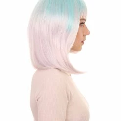 HPO Womens Blue White Ombre Doll Bob Wig | Ombre Fashion Wigs | Premium Breathable Capless Cap 13 HPO Womens Blue White Ombre Doll Bob Wig | Ombre Fashion Wigs | Premium Breathable Capless Cap