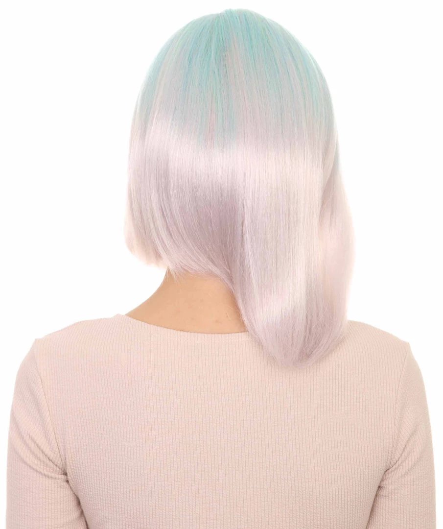 HPO Womens Blue White Ombre Doll Bob Wig | Ombre Fashion Wigs | Premium Breathable Capless Cap 4 HPO Womens Blue White Ombre Doll Bob Wig | Ombre Fashion Wigs | Premium Breathable Capless Cap