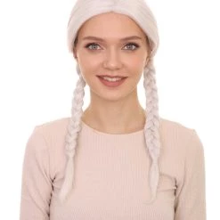 HPO Women's Womens Grandma Wig | White Traditional TV/Movie Party Ready Fancy Cosplay Halloween Wig | Premium Breathable Capless Cap