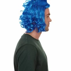 HPO Blue Mens Wig | Cosplay Halloween Wig | Premium Breathable Capless Cap Men's 13 HPO Blue Mens Wig | Cosplay Halloween Wig | Premium Breathable Capless Cap Men's