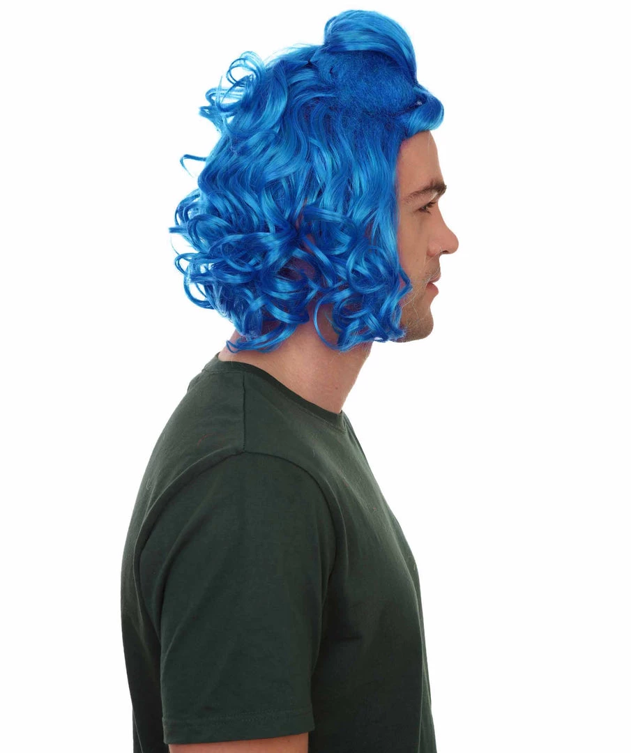 HPO Blue Mens Wig | Cosplay Halloween Wig | Premium Breathable Capless Cap Men's 5 HPO Blue Mens Wig | Cosplay Halloween Wig | Premium Breathable Capless Cap Men's