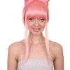 Adult Women's 24" Inch Long Length Halloween Ponytail Bow Rapper Costume Wig, Synthetic Soft Fiber Hair, Capless Cap Ventilation Design For Easy Comfort | HPO