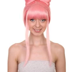 Adult Women's 24" Inch Long Length Halloween Ponytail Bow Rapper Costume Wig, Synthetic Soft Fiber Hair, Capless Cap Ventilation Design For Easy Comfort | HPO
