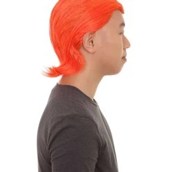 HPO Men's All Back Orange Mens Wig | Cosplay Halloween Wig | Premium Breathable Capless Cap 13 HPO Men's All Back Orange Mens Wig | Cosplay Halloween Wig | Premium Breathable Capless Cap
