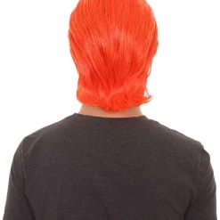 HPO Men's All Back Orange Mens Wig | Cosplay Halloween Wig | Premium Breathable Capless Cap 12 HPO Men's All Back Orange Mens Wig | Cosplay Halloween Wig | Premium Breathable Capless Cap