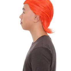 HPO Men's All Back Orange Mens Wig | Cosplay Halloween Wig | Premium Breathable Capless Cap 11 HPO Men's All Back Orange Mens Wig | Cosplay Halloween Wig | Premium Breathable Capless Cap