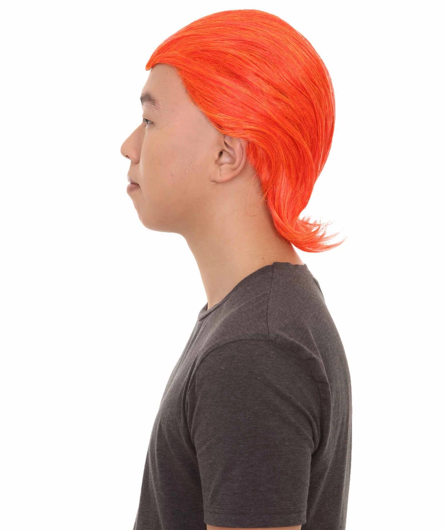 HPO Men's All Back Orange Mens Wig | Cosplay Halloween Wig | Premium Breathable Capless Cap 3 HPO Men's All Back Orange Mens Wig | Cosplay Halloween Wig | Premium Breathable Capless Cap