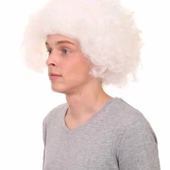 HPO Men's Crazy Professor Mens Wig | White Jumbo Afro Wig | Premium Breathable Capless Cap 11 HPO Men's Crazy Professor Mens Wig | White Jumbo Afro Wig | Premium Breathable Capless Cap