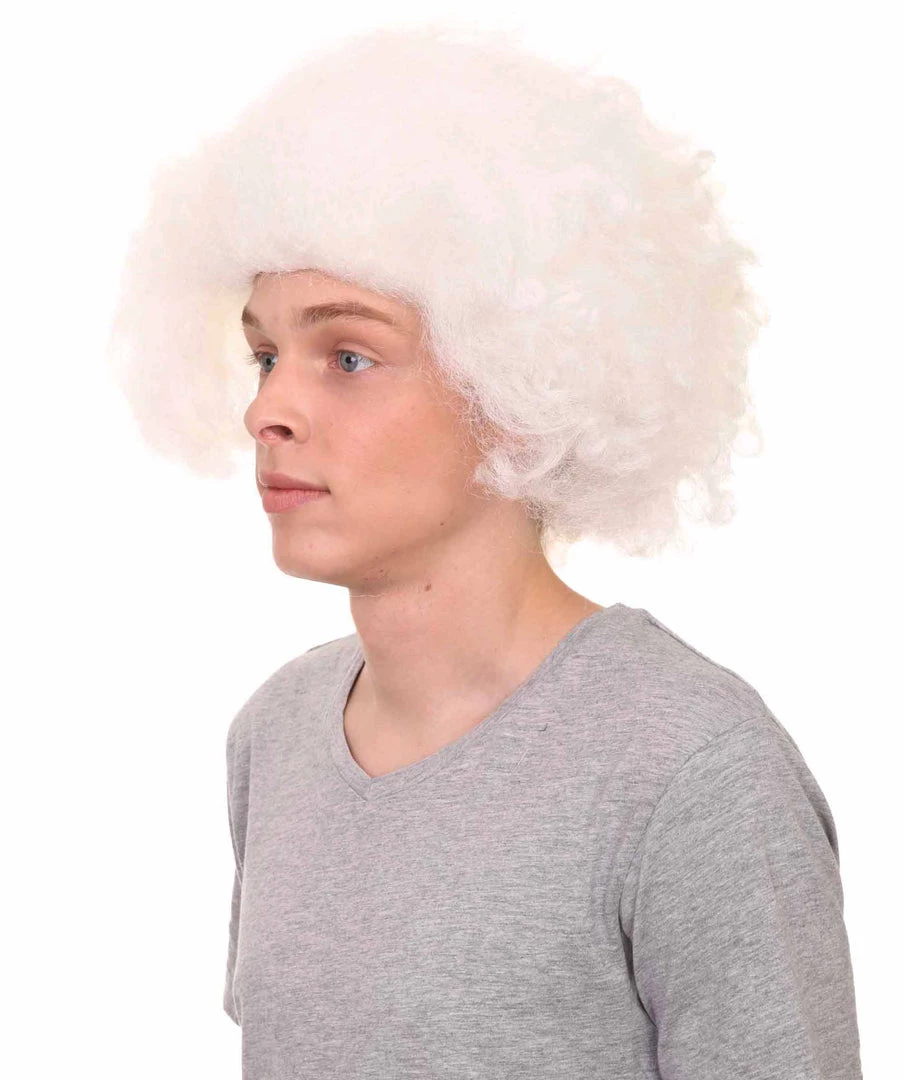 HPO Men's Crazy Professor Mens Wig | White Jumbo Afro Wig | Premium Breathable Capless Cap 3 HPO Men's Crazy Professor Mens Wig | White Jumbo Afro Wig | Premium Breathable Capless Cap