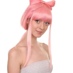 Adult Women's 24" Inch Long Length Halloween Ponytail Bow Rapper Costume Wig, Synthetic Soft Fiber Hair, Capless Cap Ventilation Design For Easy Comfort | HPO 13 Adult Women's 24