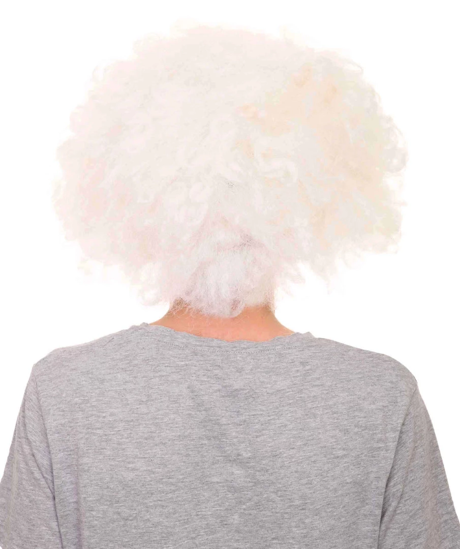 HPO Men's Crazy Professor Mens Wig | White Jumbo Afro Wig | Premium Breathable Capless Cap 5 HPO Men's Crazy Professor Mens Wig | White Jumbo Afro Wig | Premium Breathable Capless Cap