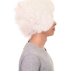 HPO Men's Crazy Professor Mens Wig | White Jumbo Afro Wig | Premium Breathable Capless Cap 14 HPO Men's Crazy Professor Mens Wig | White Jumbo Afro Wig | Premium Breathable Capless Cap