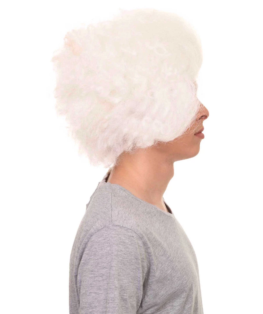 HPO Men's Crazy Professor Mens Wig | White Jumbo Afro Wig | Premium Breathable Capless Cap 6 HPO Men's Crazy Professor Mens Wig | White Jumbo Afro Wig | Premium Breathable Capless Cap