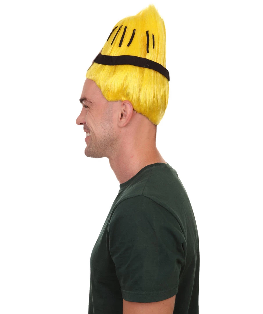 HPO Animation Yellow Mens Wig | Yellow Cartoon Wig | Premium Breathable Capless Cap 4 HPO Animation Yellow Mens Wig | Yellow Cartoon Wig | Premium Breathable Capless Cap