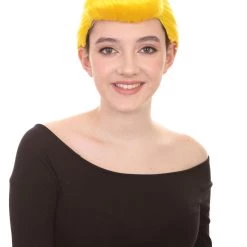 HPO Women's Animation Style Wig | Yellow Wigs | Premium Breathable Capless Cap