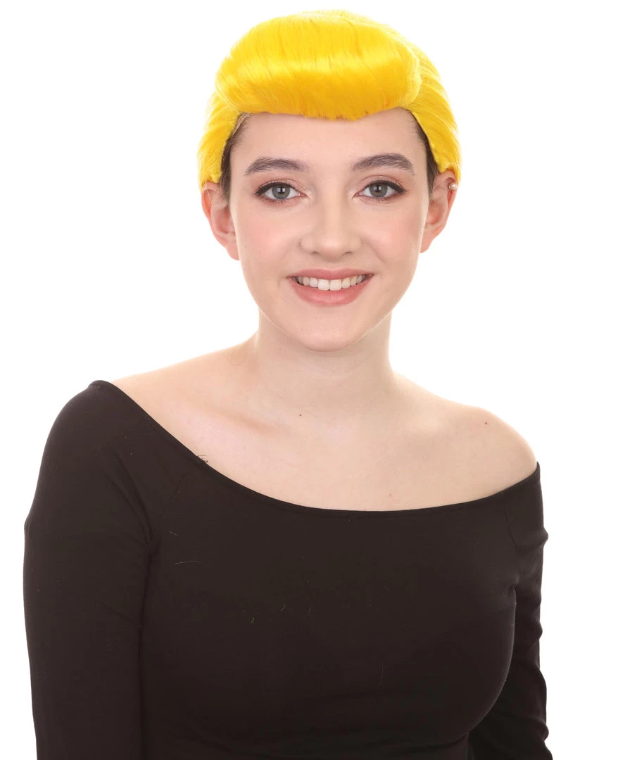 HPO Women's Animation Style Wig | Yellow Wigs | Premium Breathable Capless Cap 1 HPO Women's Animation Style Wig | Yellow Wigs | Premium Breathable Capless Cap