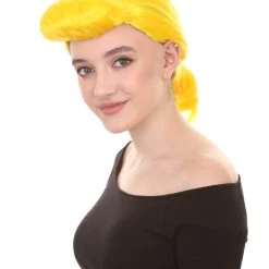 HPO Women's Animation Style Wig | Yellow Wigs | Premium Breathable Capless Cap