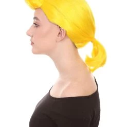 HPO Women's Animation Style Wig | Yellow Wigs | Premium Breathable Capless Cap 11 HPO Women's Animation Style Wig | Yellow Wigs | Premium Breathable Capless Cap