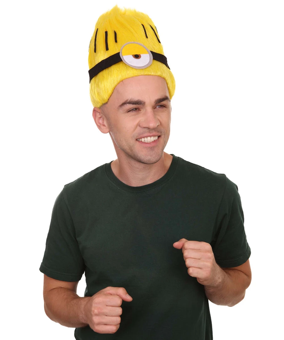 HPO Animation Yellow Mens Wig | Yellow Cartoon Wig | Premium Breathable Capless Cap 1 HPO Animation Yellow Mens Wig | Yellow Cartoon Wig | Premium Breathable Capless Cap