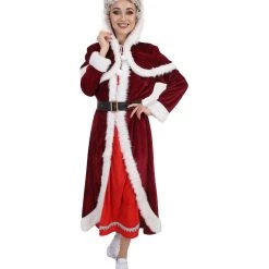 HPO Adult Women's Deluxe Classic Mrs. Santa Claus Costume | Multi Cosplay Xmas Costume