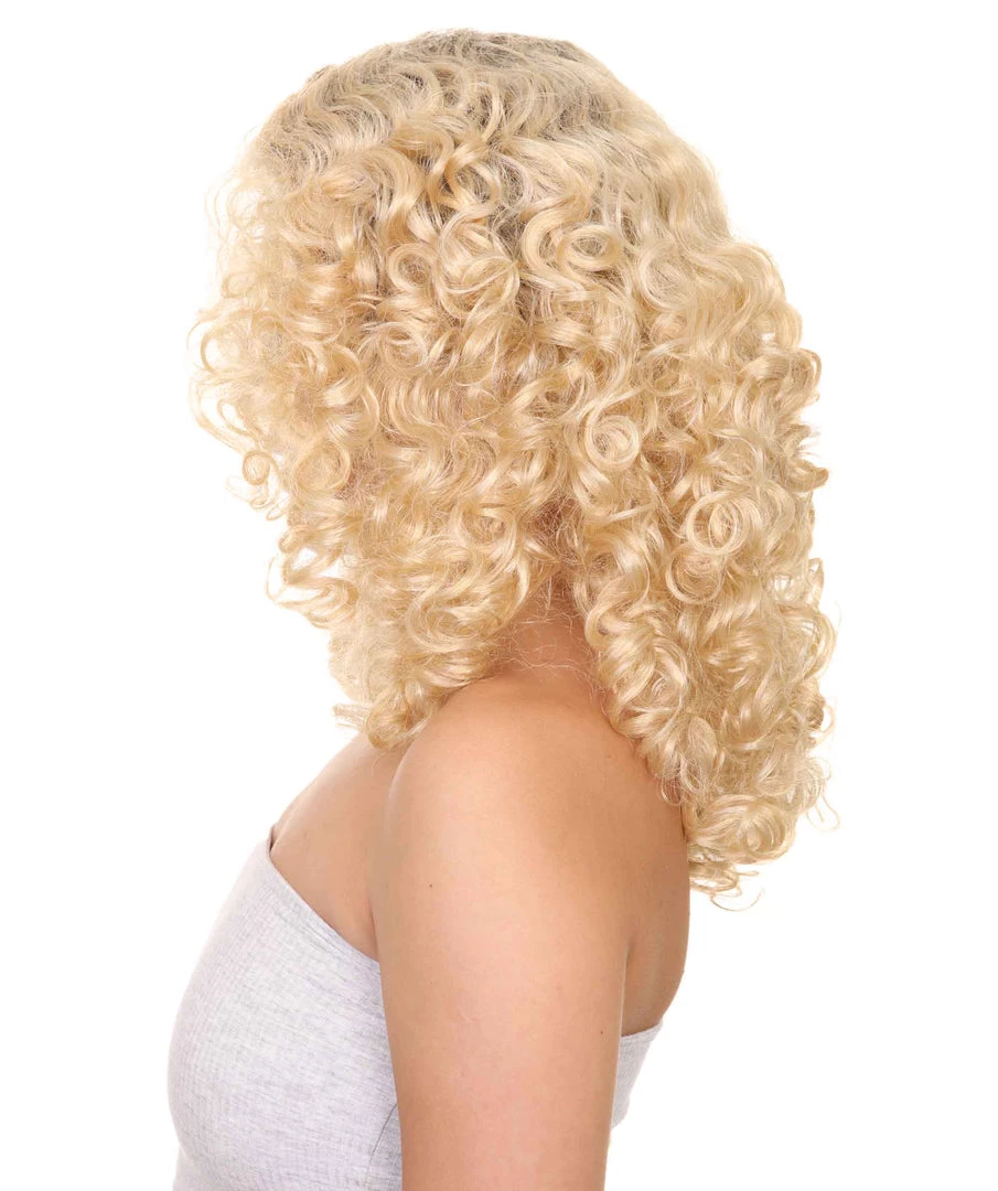 HPO Women's Latina Diva Womens Wig | Long Curly Blond Fancy Halloween Wig | Premium Breathable Capless Cap 4 HPO Women's Latina Diva Womens Wig | Long Curly Blond Fancy Halloween Wig | Premium Breathable Capless Cap