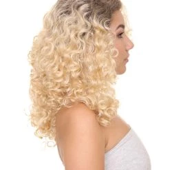 HPO Women's Latina Diva Womens Wig | Long Curly Blond Fancy Halloween Wig | Premium Breathable Capless Cap 13 HPO Women's Latina Diva Womens Wig | Long Curly Blond Fancy Halloween Wig | Premium Breathable Capless Cap