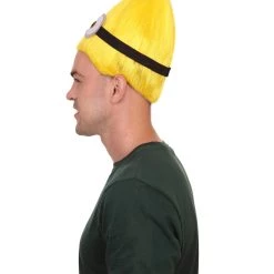 HPO Animation Yellow Mens Wig | Yellow Cartoon Wig | Premium Breathable Capless Cap Men's