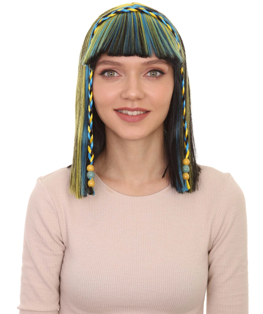 HPO Womens Medium Straight Styles Multi Color Wig | Premium Breathable Capless Cap 1 HPO Womens Medium Straight Styles Multi Color Wig | Premium Breathable Capless Cap