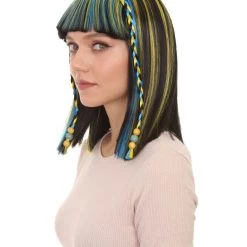 HPO Womens Medium Straight Styles Multi Color Wig | Premium Breathable Capless Cap