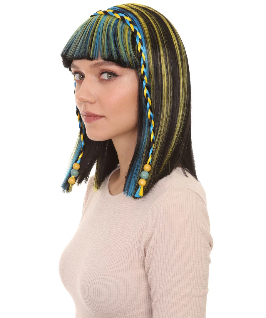 HPO Womens Medium Straight Styles Multi Color Wig | Premium Breathable Capless Cap 2 HPO Womens Medium Straight Styles Multi Color Wig | Premium Breathable Capless Cap