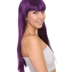 HPO Long Bob Womens Wig | Fancy Party Event Ready Halloween Wig (Lots Of Color Options) | Premium Breathable Capless Cap