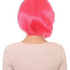 HPO Womens 80s Rave Punk Wig | Pink And Black Rock & Disco Wigs | Premium Breathable Capless Cap
