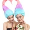HPO Twin Troll Wig Set | 2 Detachable Rainbow Troll Wigs | Premium Breathable Halloween Wigs For 2