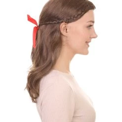 HPO Brown Braid Womens Wig | Cosplay Halloween Wig | Premium Breathable Capless Cap Women's