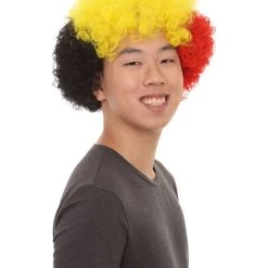 FLAGWIGS Sport Afro Fun Wig Collection | Jumbo Red Yellow Wig