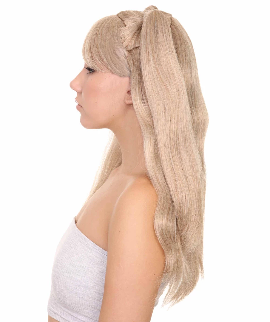 HPO Men's Lolita Cosplay Womens Wig | Long Blond Ponitail Character Wig | Premium Breathable Capless Cap 4 HPO Men's Lolita Cosplay Womens Wig | Long Blond Ponitail Character Wig | Premium Breathable Capless Cap